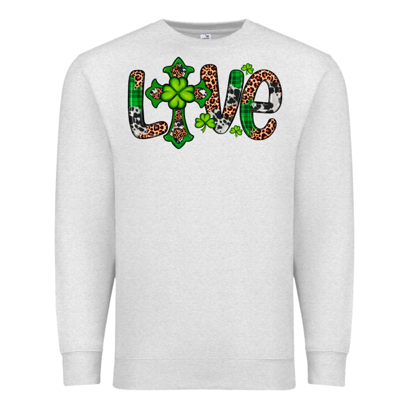 Western St. Patrick's Day Love Cross Premium Sweatshirt by Artiststas | Teevron