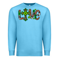 Ocean Blue Western St. Patrick's Day Love Cross Premium Sweatshirt - Artiststas
