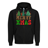 Black merry xmas Zipper Hoodie - FaDigitalArtStudio