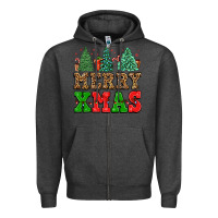 Charcoal Heather merry xmas Zipper Hoodie - FaDigitalArtStudio