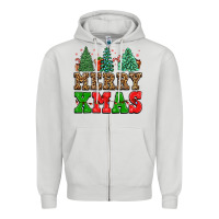 Dove Grey merry xmas Zipper Hoodie - FaDigitalArtStudio