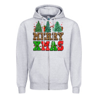 Heather Grey merry xmas Zipper Hoodie - FaDigitalArtStudio