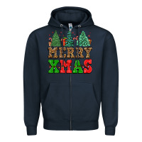 Navy merry xmas Zipper Hoodie - FaDigitalArtStudio