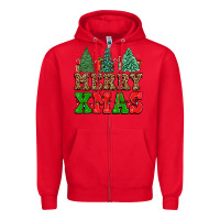 Red merry xmas Zipper Hoodie - FaDigitalArtStudio