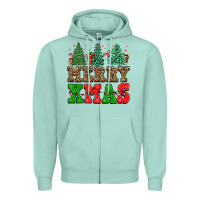 Seafoam merry xmas Zipper Hoodie - FaDigitalArtStudio