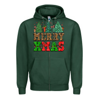 Sports Green merry xmas Zipper Hoodie - FaDigitalArtStudio