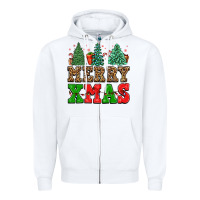 White merry xmas Zipper Hoodie - FaDigitalArtStudio