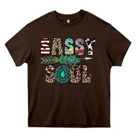 Chocolate Brown sassy little soul Heavy Core Tee - CowhideDigitalArt