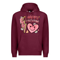Burgundy happy valentine heart Premium Hoodie - MaliasSmallBusiness