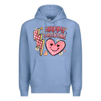 Colony Blue happy valentine heart Premium Hoodie - MaliasSmallBusiness