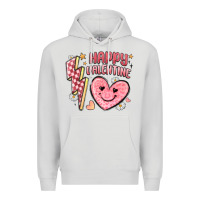 Dove Grey happy valentine heart Premium Hoodie - MaliasSmallBusiness