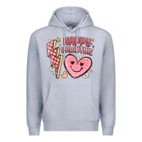 Heather Grey happy valentine heart Premium Hoodie - MaliasSmallBusiness