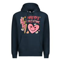 Navy happy valentine heart Premium Hoodie - MaliasSmallBusiness