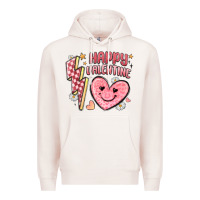 Pale Pink happy valentine heart Premium Hoodie - MaliasSmallBusiness