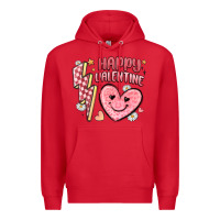 Red happy valentine heart Premium Hoodie - MaliasSmallBusiness