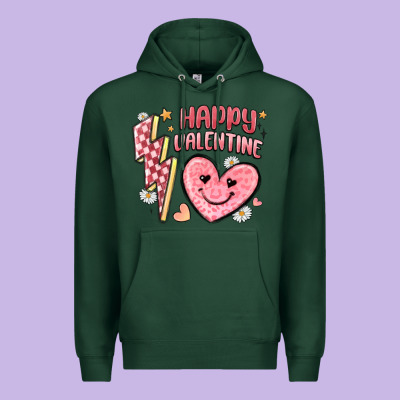 Happy Valentine Heart Premium Hoodie Designed By Maliassmallbusiness