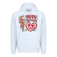 White happy valentine heart Premium Hoodie - MaliasSmallBusiness