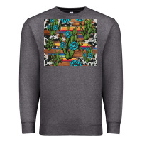Charcoal Heather cactus gemstone Premium Sweatshirt - AdoDesignShop