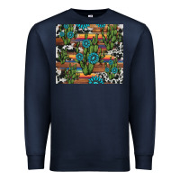 Navy cactus gemstone Premium Sweatshirt - AdoDesignShop