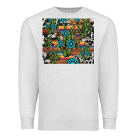 Oatmeal Heather cactus gemstone Premium Sweatshirt - AdoDesignShop