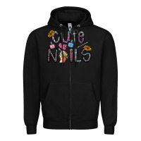 Black cute nails Zipper Hoodie - CowhideDigitalArt
