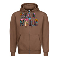 Chestnut cute nails Zipper Hoodie - CowhideDigitalArt