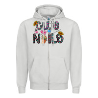 Dove Grey cute nails Zipper Hoodie - CowhideDigitalArt