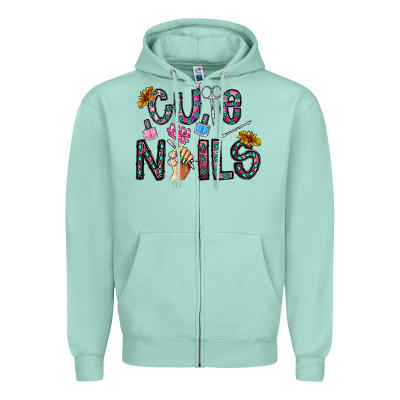 Cute Nails Zipper Hoodie by CowhideDigitalArt | Teevron