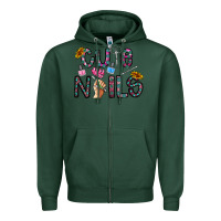 Sports Green cute nails Zipper Hoodie - CowhideDigitalArt