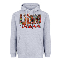 Heather Grey love christmas reindeer Heavyweight Hoodie - Jasminsmagicworld