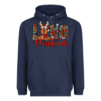 Navy love christmas reindeer Heavyweight Hoodie - Jasminsmagicworld