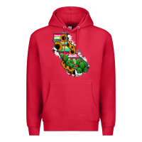 Cardinal California Map Sunflower Cactus Serape Premium Hoodie - RanaPortraitStore