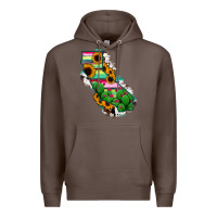 Coffee California Map Sunflower Cactus Serape Premium Hoodie - RanaPortraitStore