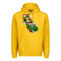 Lemon California Map Sunflower Cactus Serape Premium Hoodie - RanaPortraitStore
