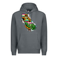 Rock California Map Sunflower Cactus Serape Premium Hoodie - RanaPortraitStore