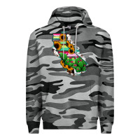 Slate Camo California Map Sunflower Cactus Serape Premium Hoodie - RanaPortraitStore