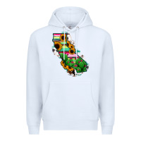 White California Map Sunflower Cactus Serape Premium Hoodie - RanaPortraitStore