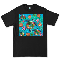 Black Turtle summer seashells starfish seaweed Premium Tee - Artiststas