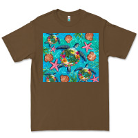Cacao Turtle summer seashells starfish seaweed Premium Tee - Artiststas