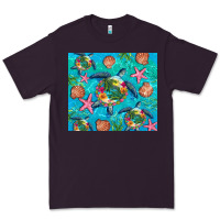 Plum Turtle summer seashells starfish seaweed Premium Tee - Artiststas