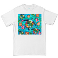White Turtle summer seashells starfish seaweed Premium Tee - Artiststas