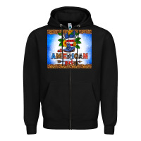 Black all American girl Zipper Hoodie - HRA Design Shop