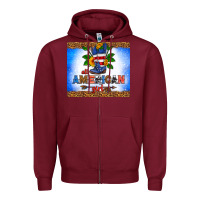 Burgundy all American girl Zipper Hoodie - HRA Design Shop