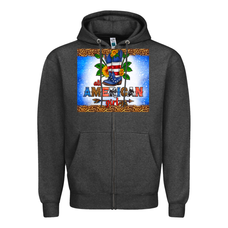 All American Girl Zipper Hoodie by HRA Design Shop | Teevron