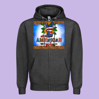 All American Girl Zipper Hoodie Designed By Hra Design Shop