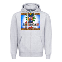 Heather Grey all American girl Zipper Hoodie - HRA Design Shop
