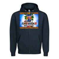 Navy all American girl Zipper Hoodie - HRA Design Shop