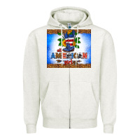 Oatmeal Heather all American girl Zipper Hoodie - HRA Design Shop