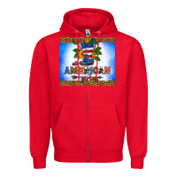 Red all American girl Zipper Hoodie - HRA Design Shop