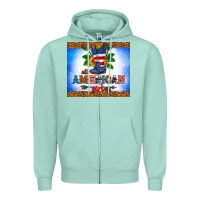 Seafoam all American girl Zipper Hoodie - HRA Design Shop